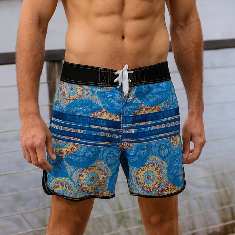 Ezekiel 'All We have is Now' Blue Medallion Quick Dry‎ Surfboard Shorts Men 34
